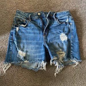 High waisted ripped shorts